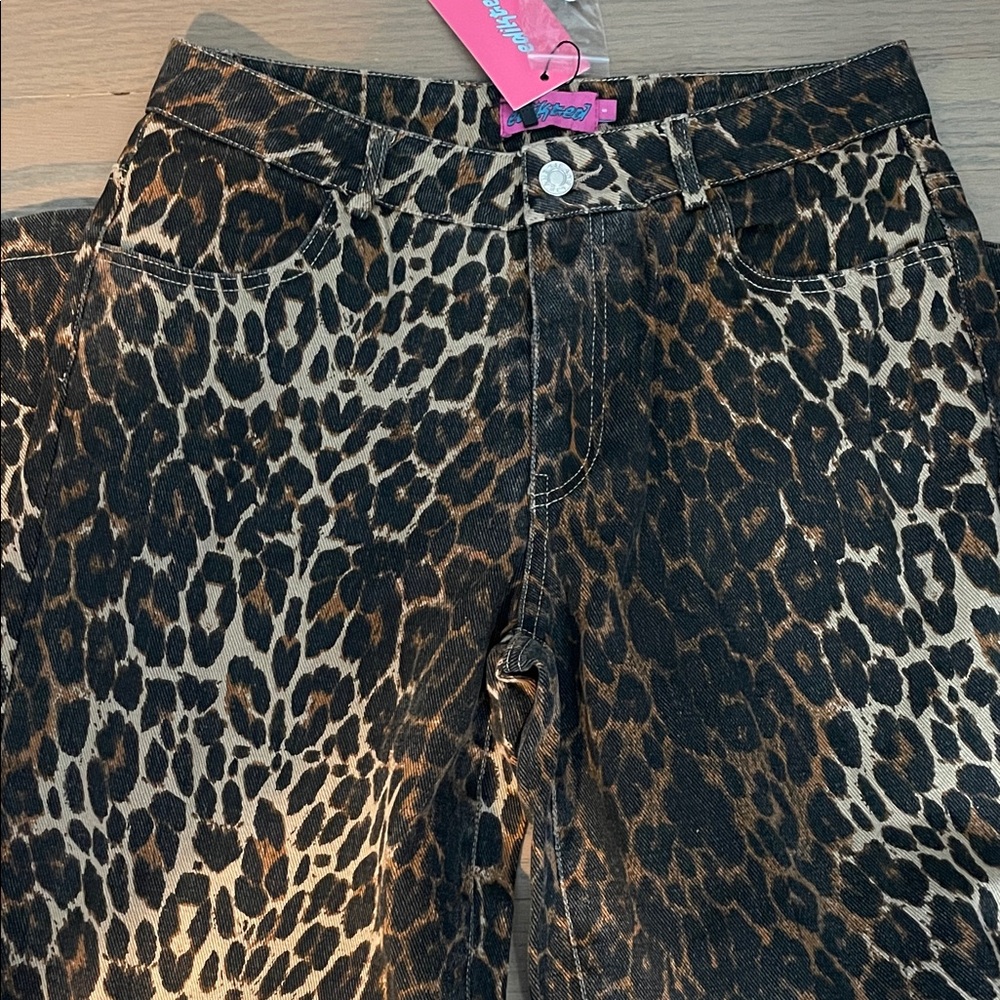 Edikted Leopard Patterned Denim size small